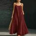 Flowy Beach Maxi Dress For Women, Lightweight Long Sleeveless Dress With Side Slits, Casual Boho Summer Holiday Dress_ecoleips.com