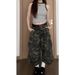 Retro Camouflage Workwear Jeans For Women, Summer Trend New High-Waisted Slimming Straight Loose Wide-Leg Cropped Pants_ecoleips.com