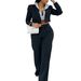Women's Clothing Y5265 New autumn and winter women's fashion splicing two piece hooded jacket pants two piece set_ecoleips.com