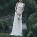 Women's Clothing Light Wedding Dress New Style Small Size Out Of The Gauze White Satin Simple Bride Travel Shoot Fishtail Dress_ecoleips.com