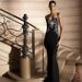 Elegant Strapless Beaded Bodycon Bandage Dress For Evening Party & Formal Occasions_ecoleips.com