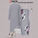 Women's Slimming Floral Print Long Cardigan Two Piece Set Bodycon Dress Round Neck Sleeveless Coat_ecoleips.com