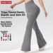 Women's Clothing Women's High-Waisted Ribbed Yoga Flared Pants Tummy Control European American Style Slightly Flared Sports Fitness Trousers_ecoleips.com