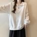 European American Style Half-zip Polo Collar Long-sleeve Sweatshirt Women, Thin Loose-fitting, Korean Version, Slimming_ecoleips.com