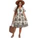 2026 Summer Women's Elegant Casual Bohemian Printed Dress_ecoleips.com