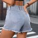 K New Worn Nail Bead Fashionable Slimming Denim Shorts_ecoleips.com