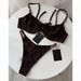 Women's Sexy Solid Color Bikini Two Piece Swimsuit European And American Style Clothing_ecoleips.com