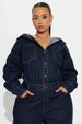 K Slim Fit Elastic Loose Long Sleeved Denim Jumpsuit_ecoleips.com
