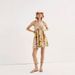 Double Shoulder French Niche Ruffled Chest Tie Color Block Floral Beach Vacation Strap Short Dress_ecoleips.com