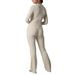 Women’s Knit Tracksuit Set – Slim-Fit Long Sleeve Top & Pants, Casual & Sporty Outfit For Fall/Winter (3 Colors, S-XL)_ecoleips.com