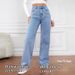 Aria Basics Cross-Border Foreign Trade European And American High-Waisted Women's Jeans With Fleece, Washed Loose Wide-Leg_ecoleips.com