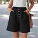 2025s 2025 New Summer Women's Casual Loose Pocket Cotton Linen Shorts_ecoleips.com