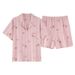 Women's Summer 2026 Cartoon Short-sleeve Short Pants Home Wear Set, Sweet And Cute, Can Be Worn Outside, Made Of Pure_ecoleips.com