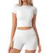 Modal Cotton Lounge Set For Women - Stretchy Short Sleeve Tee And Shorts Comfy Outfit Versatile Two-Piece Design_ecoleips.com