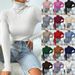 Women's Slim Fit High Neck Knitted Sweater Pullover - Soft Stretch Casual Long Sleeve Tops For Fall Winter (20 Colors, S-4XL)_ecoleips.com