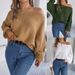 2023 Autumn And Winter Casual Loose Solid Color Batwing Sleeve Pullover Sweater Women's Clothing_ecoleips.com