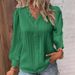 2026 Spring And Autumn Long Sleeve V-Neck Lace Stitched Shirts Women's Shirts Women's Tops Wholesale_ecoleips.com