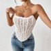 Women's Lace Strapless Bra Top Slim Fitting Hot Vest Versatile Summer New White Sexy Bra Top For Girls_ecoleips.com