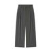 Women's Grey Pinstripe Blazer & Wide-Leg Pants Set – Elegant Office Suit With Belted Waist (Chic Two-Piece Formal Outfit, Professional & Stylish)_ecoleips.com