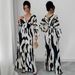 Spring And Summer New Arrivals Women's Clothing Full Body Printed Long Sleeve Wide Leg Jumpsuit_ecoleips.com