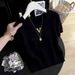 \Women's Gray Knitted Short Sleeve T-Shirt Stylish Youthful Elegant Top For Summer New Style_ecoleips.com