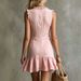 Women S V Neck Ruffle Trim Sleeveless Slim Fit Short Dress Elegant Waist Cinching Bodycon Fashion Casual Daily Party Mini Dress_ecoleips.com