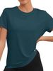 Women's Casual Solid Color T-Shirt round Neck Short Sleeve Spring Summer Fashion European American Style Top_ecoleips.com