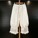 Women's Lace Trimmed Drawstring Wide Leg Pants Loose Fitting Casual Mori Style Retro Design Spring Summer New_ecoleips.com