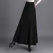 Plus Size Knied Wih Exended Hem, Pleaed For Women, Auumn And Winer High Wais Slimming Sweaer Skir, A-Line_ecoleips.com