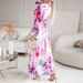 Women Retro Floral Print Office Shirt Dress Elegant Turn-down Collar Button Split Long Dress Autumn Long Sleeve Loose Maxi Dress_ecoleips.com