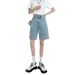 2025s High Waist Five-Point Denim For Women Summer 2025 New Slim Loose Straight Small Petite 5-Point Casual Mid-Length Shorts_ecoleips.com