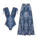 New Women's Ethnic Print One Piece Swimsuit Set American Style Hot Selling Item_ecoleips.com