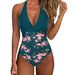 Women's Clothing One Piece Swimsuit Women's Fashion Sexy Halter Neck Lace Up Swimsuit Cross Backless Swimsuit_ecoleips.com