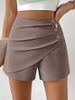 Women's Clothing Waist Versatile Pleated Slim Fit Skirt Pants Sports Outdoor Shorts_ecoleips.com