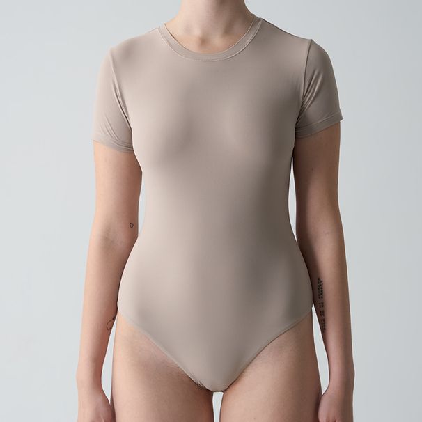 Women's Clothing Short Sleeved Jumpsuit One Piece Home Pilates Slim Nude One Piece Yoga Suit_ecoleips.com