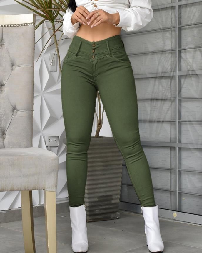 Women's Clothing New Fashion Casual High Waist Tights Women's Pants_ecoleips.com