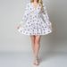 Women's Clothing Elegant Sweet Printed V Neck Pleated Short Long Sleeved Spring Dress_ecoleips.com