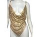 Metallic Rhinestone Strappy Bralette – Clubwear Body Chain Top (Non-Stretch, Adjustable Thin Straps, Gold/Silver/Black, One Size Fits S-L)_ecoleips.com