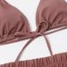 Women's Clothing Solid Color Two Piece Women's Swimsuit Three Piece Swimsuit With Chest Pad Bikini Swimsuit_ecoleips.com