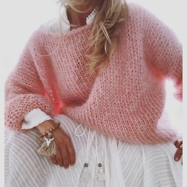 Women's Clothing Mohair Sweater – Soft Knitted Pullover (S/M/L/XL, 3 Colors, Winter-Ready)_ecoleips.com