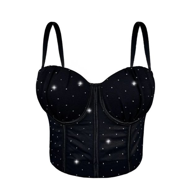 New Multi Color Pleated Gathered Bra Cup Suspenders Comfortable Vest Top Fishbone Bra Outer Wear_ecoleips.com