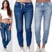 Denim Trousers With Drawstrings, Wish Cross-border Jeans, Women's Cuffed Lantern-style Washed Jeans_ecoleips.com