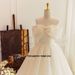Satin Light Wedding Dress Simple Sweet Bow Off-Shoulder Art Exam Slimming Floor-Lgth Host Banquet Eving Gown For_ecoleips.com