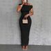 Cute Stylish Water Ripple Off Shoulder Dress For Women_ecoleips.com