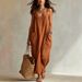 Women's Summer Cotton Linen Long Dress Temperament Casual Style with Pockets Suspender Design_ecoleips.com