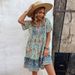 INS New 2026 European And American Cross-Border Women's Small Floral V-Neck Loose Casual Bohemian Vacation Style Dress_ecoleips.com