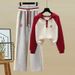 Women's Clothing Small Autumn New Two Piece Suit For Women With Hooded Contrast Color Long Sleeved Sweatshirt Stitching Trendy Sports Casual Pants_ecoleips.com