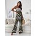 Women's Clothing Summer Fashion Printed Suspender Wrap Chest Positioning Flower Pants Set_ecoleips.com