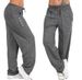 Women's Solid Color Casual Pants - Elastic Waist Straight Leg Trousers (S-5XL) | Soft Polyester Blend Loose Fit Comfort For Daily Wear_ecoleips.com
