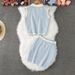 Women's Clothing College Style Striped Contrast Color Lapel Sleeveless Knitted Sweater Vest Top + Skirt_ecoleips.com